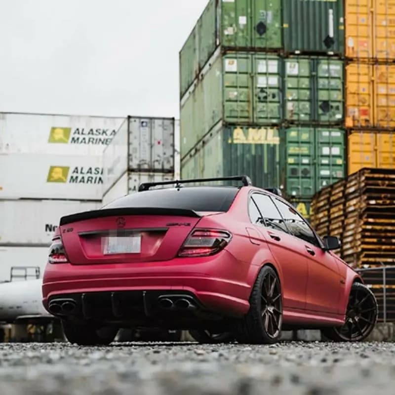 FOR Mercedes-Benz C-Class W204 C204 2Door 4Door  Coupe V Style Carbon Fiber Rear Spoiler Trunk Wing 2007-2014 FRP  Forged car