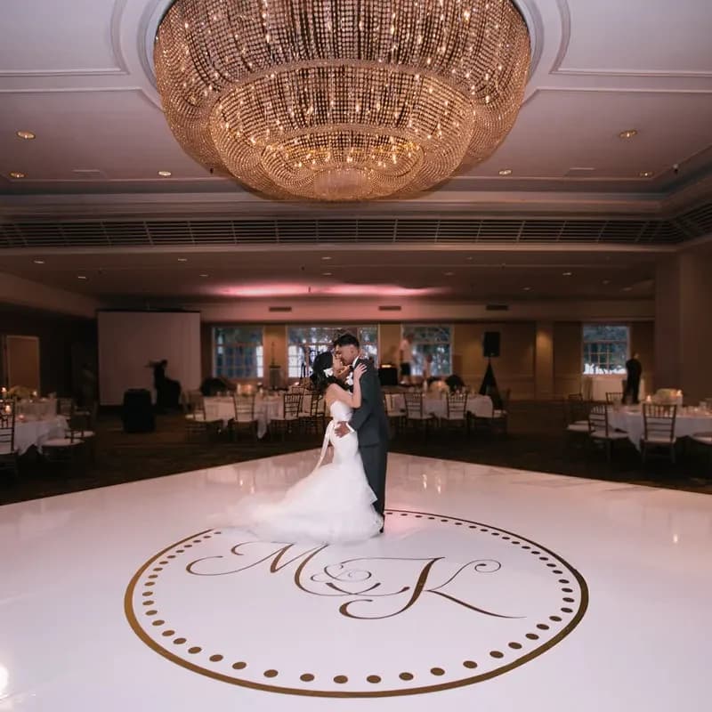 Wedding Dance Floor Circle Monogram Vinyl Decal Removable For Custom Personalized Wedding Decor Roll Wallpaper WD31