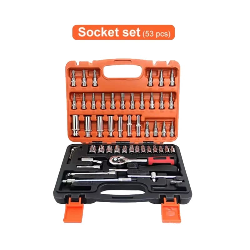 NEW Car Repair Tool Kit 46/53 Piece/Set 1/4-Inch Socket Set Car Repair Tool Ratchet Torque Wrench Combo Auto Repairing Tool Set