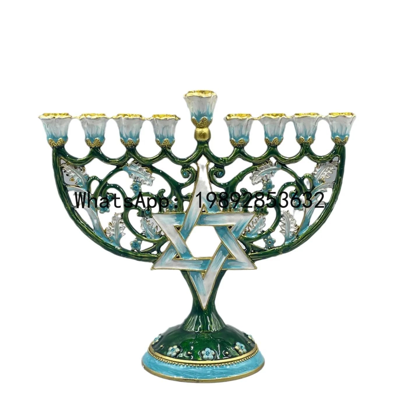 Zz enamel metal candlestick hand-painted enamel candle holder ornament living room tabletop craft gift - guangming