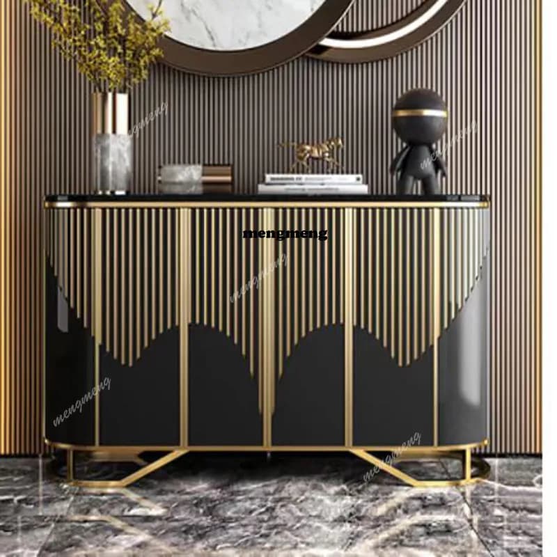 Italian porch cabinet light luxury high-end decorative cabinet model room design home living room side cabinet