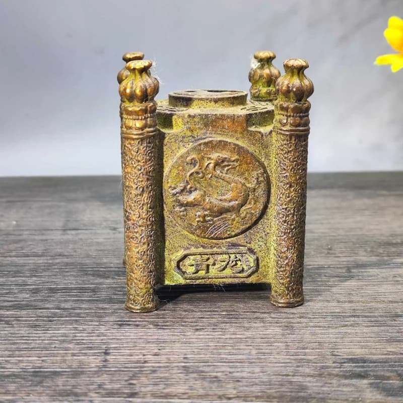 Retro Four Divine Beasts Tai Chi Bagua Ornament, Agarwood Burner Decoration, Handmade Taoist Incense Burn