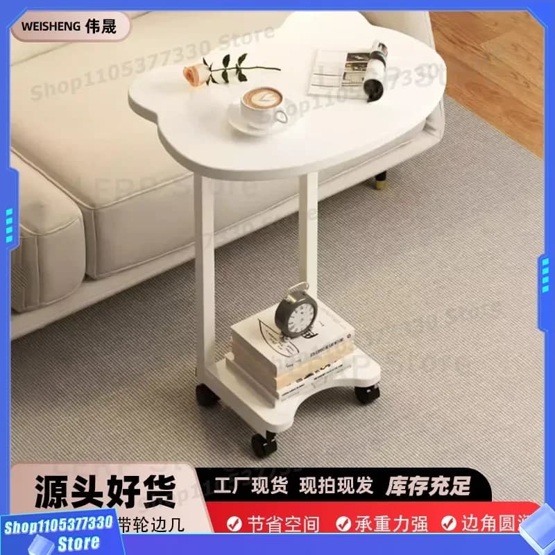 Mobile Coffee Table With Wheels Small Sofa Side Table For Living Room Bedroom Storage Nightstand Creative Movable End Table