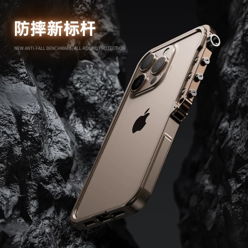 Phone Case for iPhone 16 15 17 Pro Max Plus 17promax Luxury Armored Metal Frame Anti Drop and Aluminum Alloy Frame cover
