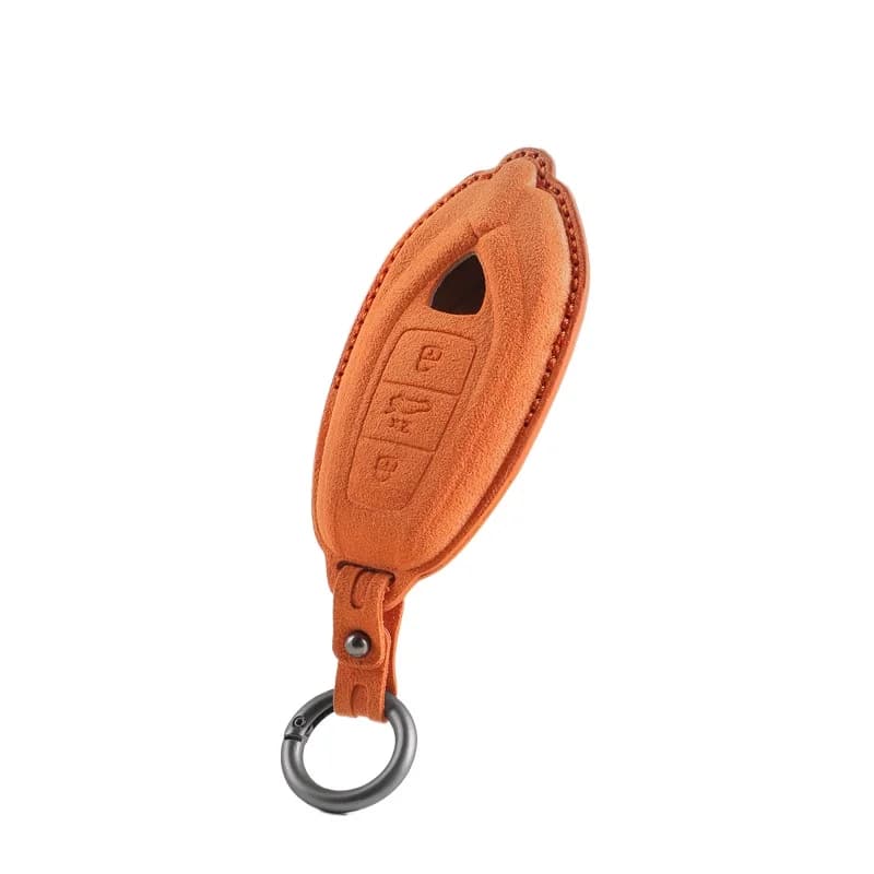 Premium Suede Leather Key Cover Case for Lamborghini Aventador / Huracan / Urus (2024) - Protective Key Fob Shell Key Bag Chain