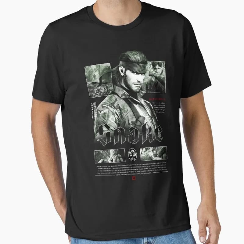 Metal Gear Solid MGS Game Gift T‑Shirt for Gamer Unisex Cotton Short Sleeve Tees Solid Snake Graphic Print Streetwear Tops