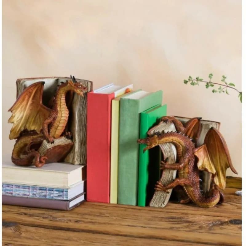 Dragon Carving Book End Handicrafts, Desktop Bookshelves, Home and Office Decorations, Cute Gifts, Resin Decorations