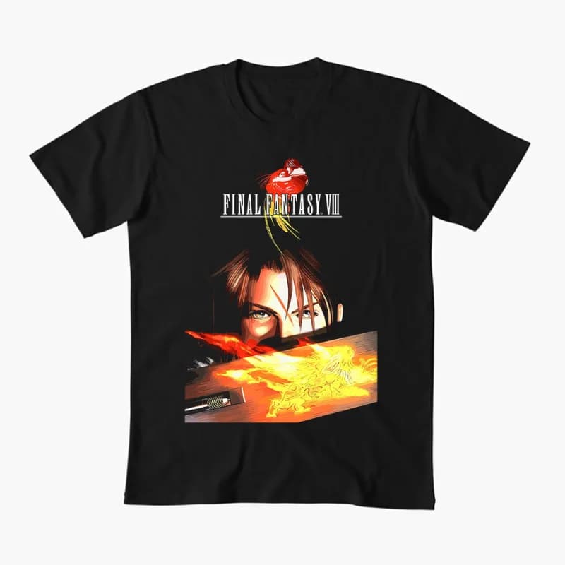 Final Fantasy VIII Squall Leonhart Gift T shirt for RPG gamer 100% cotton Short Sleeve Graphic Clothes All size tops S-6XL