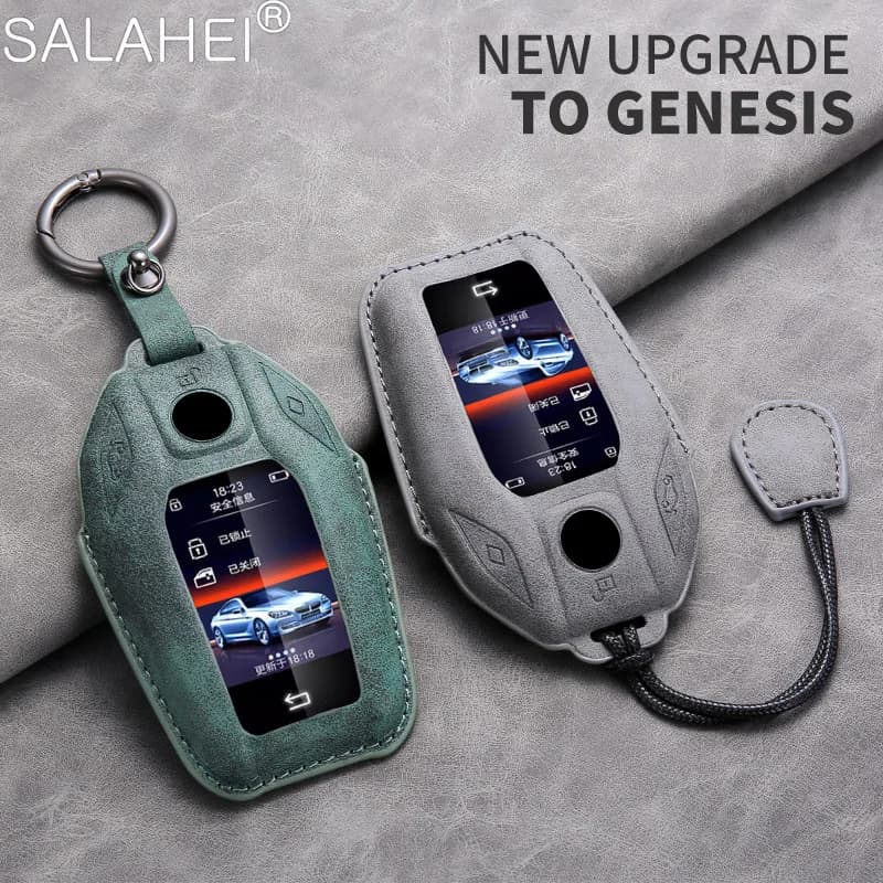 Leather Car Smart Key Case Cover Protect Shell For BMW 3 5 7 Series I8 6 Series GT X3 X5 IX3 M4 M5 G20 G28 G30 G38 Accessories