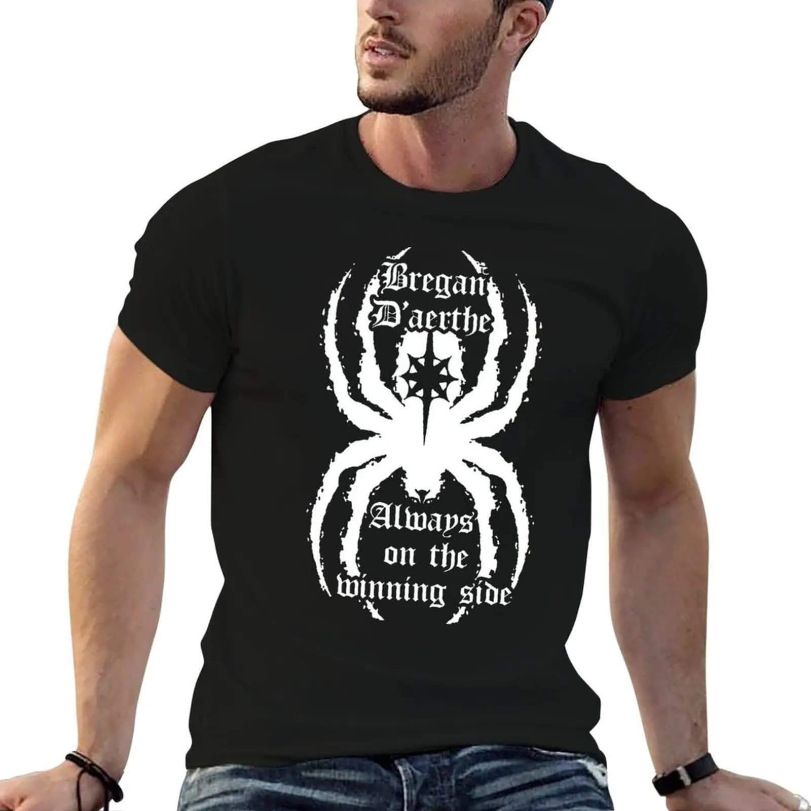Winning Side Forgotten Realms Icewind Dale Drow Drizzt T-Shirt cheap stuff Luxury man black t shirts for men