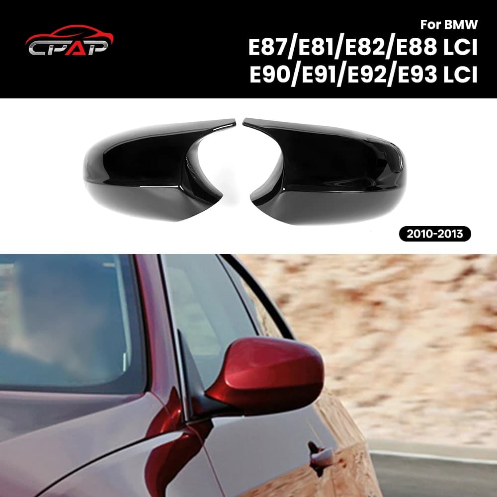 Rearview Mirror Cover Glossy Black Mirror Caps For BMW E87/E81/E82/E88 LCI/E90/E91/E92/E93 LCI M Style 2010-2013 ABS
