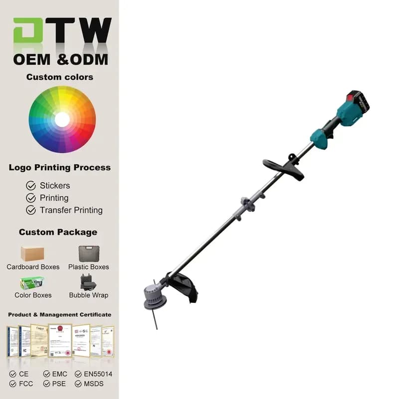 DTWA3-0015 21V DIY Lithium Battery Brush Cutter Trimmer Grass Cutting Machine 750W Battery Lawn Mower