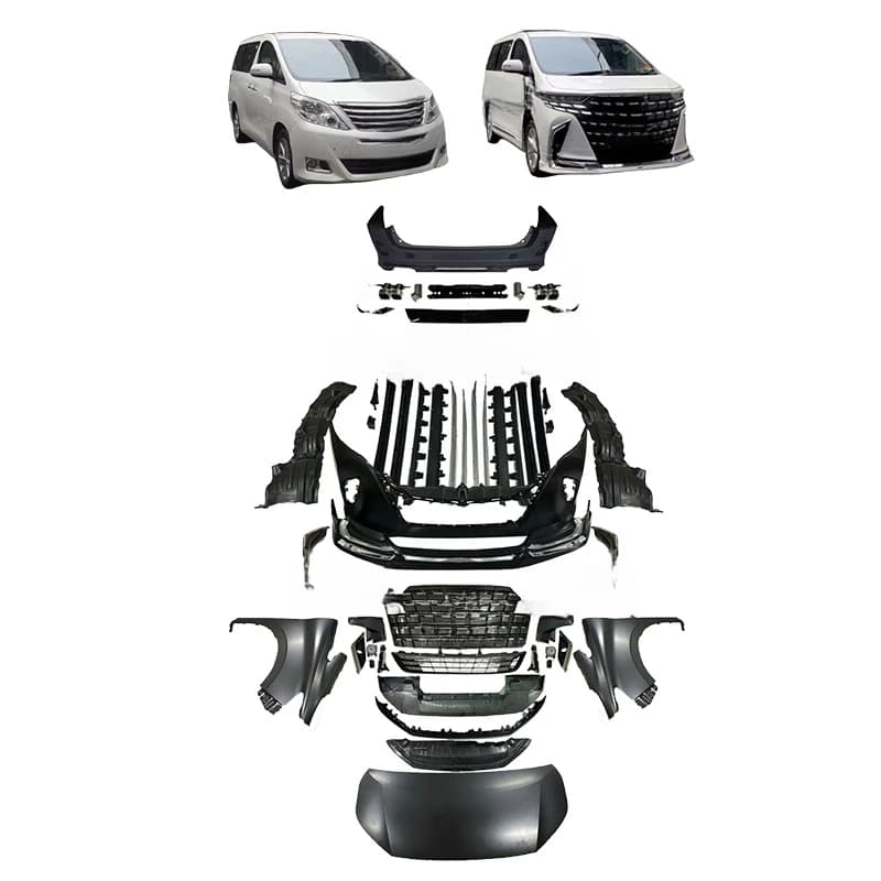 High Quality Facelift Body Kit Hood Fender Head Rear Lamp Upgrade For Toyota Alphard 20 Series 2008-2014 To 40 Series 2023 Modif