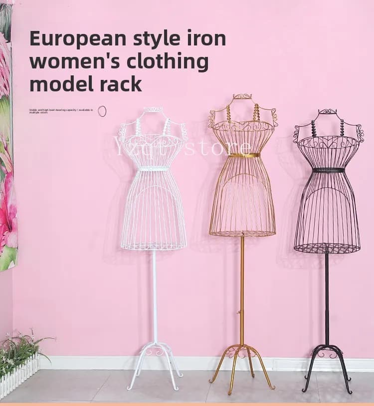 Model clothing women's window display stand European wrought iron half-length women's clothing shooting props decorative