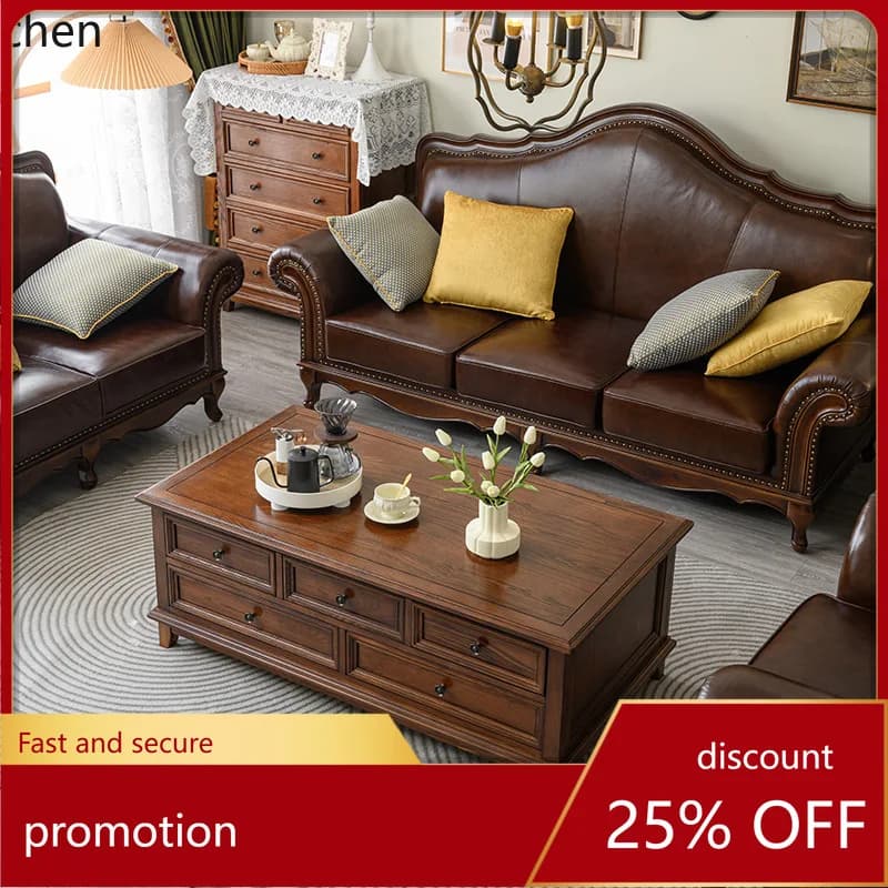 ZML Solid Wood Coffee Table and TV Cabinet Set for Small Apartments