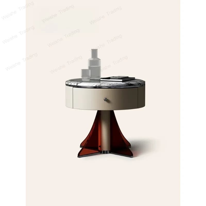 Natural marble bedside table corner bedside table household storage side cabinet