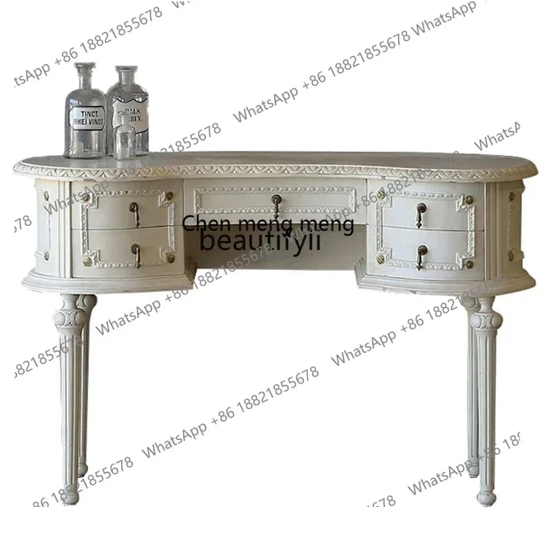 D178  European French dresser dresser mirror solid wood curved makeup table/table bedroom princess style furniture
