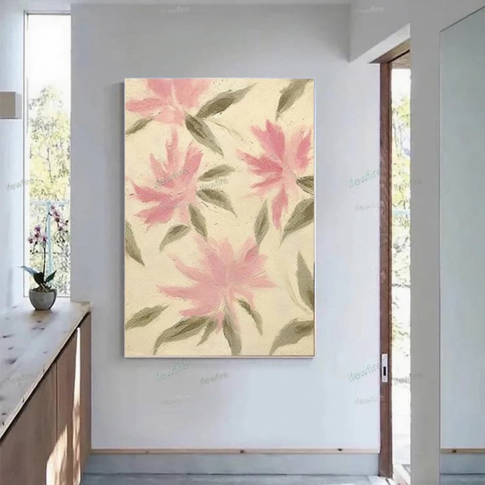 Handmade Abstract Oil Painting On Canvas Art Kapok Dandelion Flower Wall Pictures For Living Room Home Decor Sofa Background