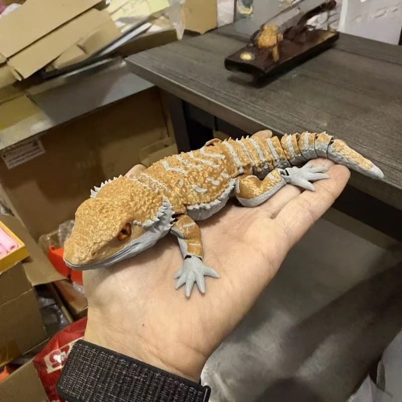 3D Printing Creative Crocodile Lizard Reptile Model Desktop Ornament Handmade Gift ,Kids Adults Home Office Creative Decoration