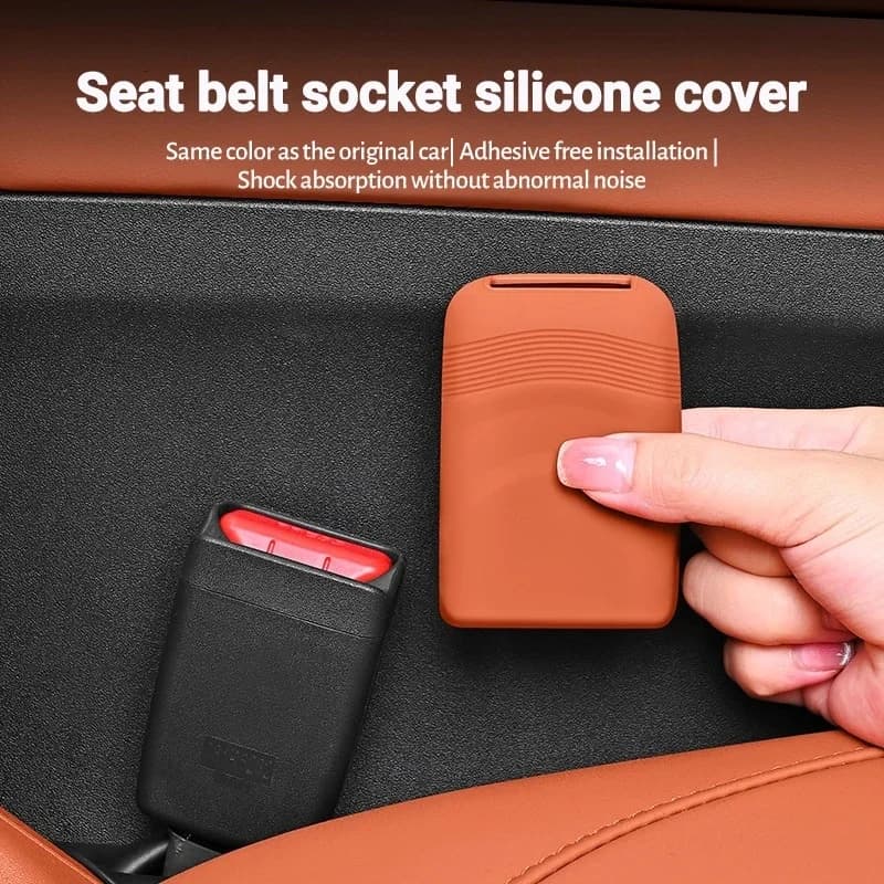 3Pcs Universal Silicone Seat Belt Buckle Cover Anti Scratch Silent Shockproof Button Protector Car Interior Decoration Accessory