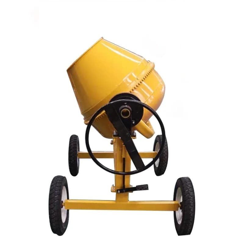 Portable Cement Mixer Small Mobile Concrete Mixer with Manual Discharge Diesel Engine Power for Construction