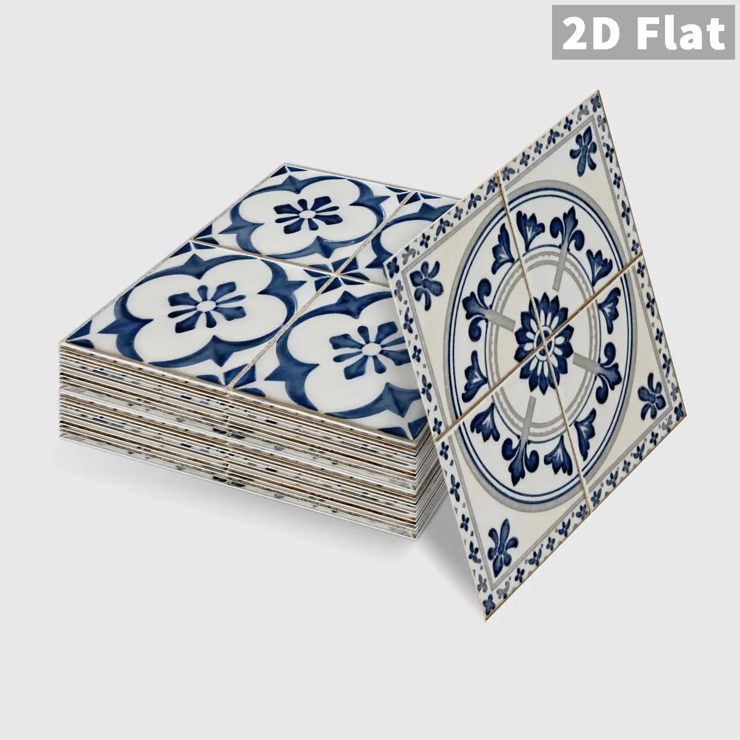 Retro floral tile decal, 36 waterproof self-adhesive wall stickers, suitable for splash proof kitchen and bathroom walls