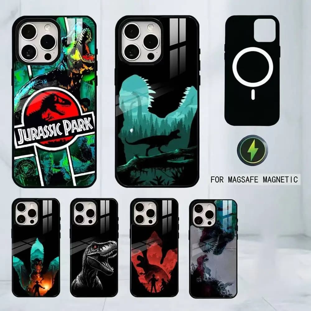 J-Jurassic Park Dinosaur World Phone Case For iPhone17,16,15,14,13,12,11 Plus,Pro Magnetic with Magsafe Wireless Charging