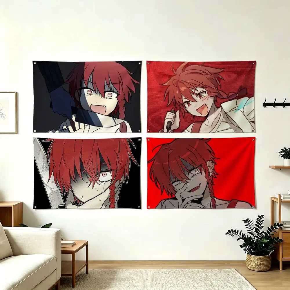 Z-ZENO Remake Aki Maeno Flags for Bedrooms Home Decor Items Outdoor Decors Garage Decoration Flaga
