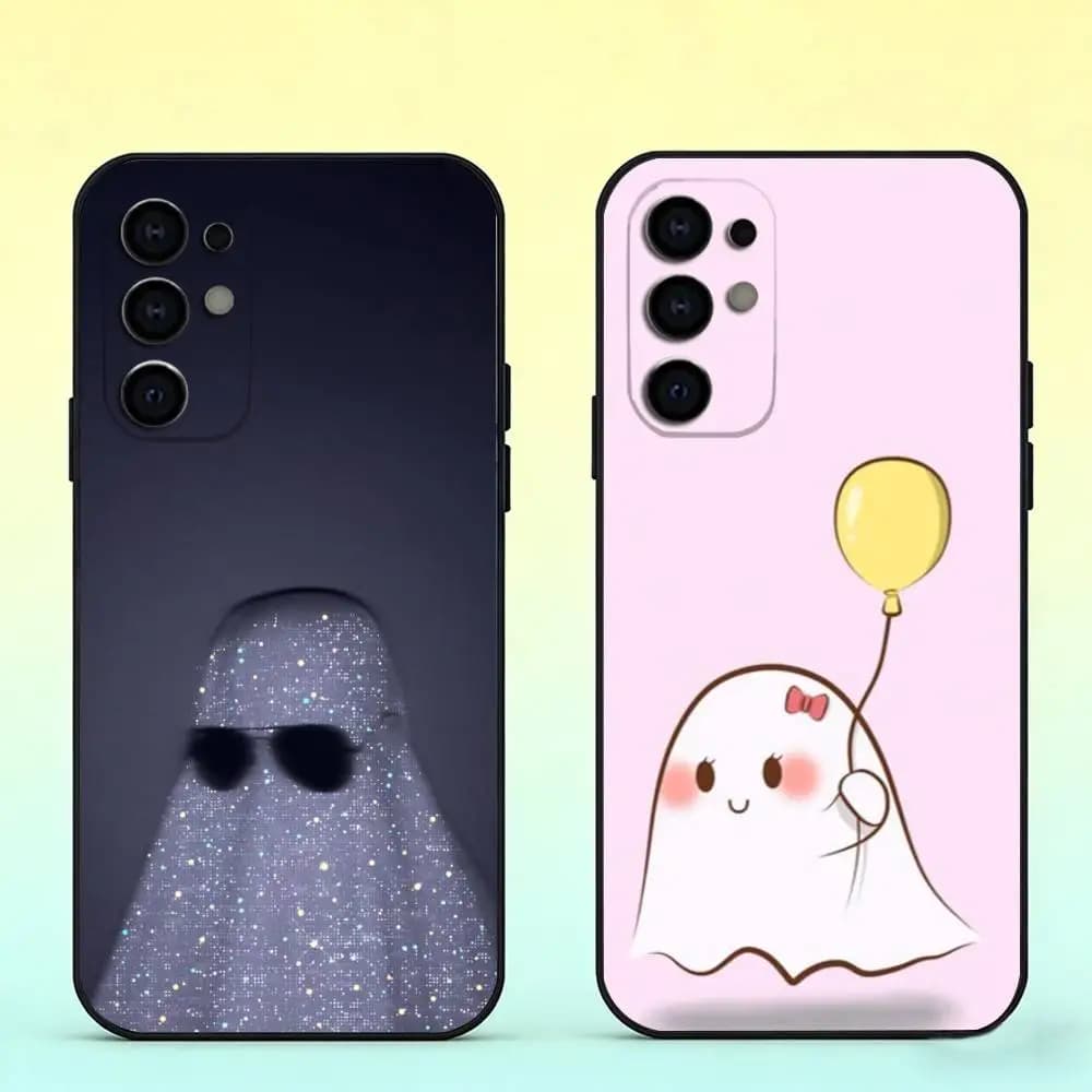 Stardust Ghost Phone Case Black Silicone Soft For Samsung S25,S24,S21,S22,S23,S30,Ultra,S20,Plus,Fe,Lite