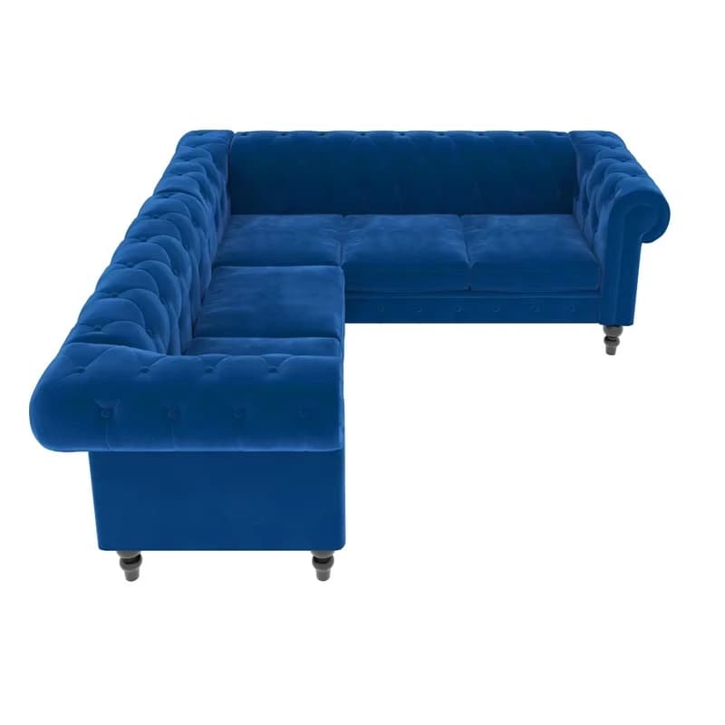 L-shaped fabric sofa living room furniture velvet upholstered sofa