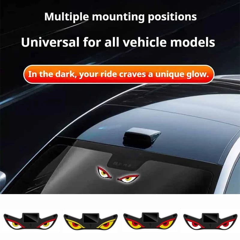 Car Decoration Rear Windshield Atmosphere Lights Cool DEMON EYE Ambient Light Solar Powered Breathing Neon Light Car Accessorie
