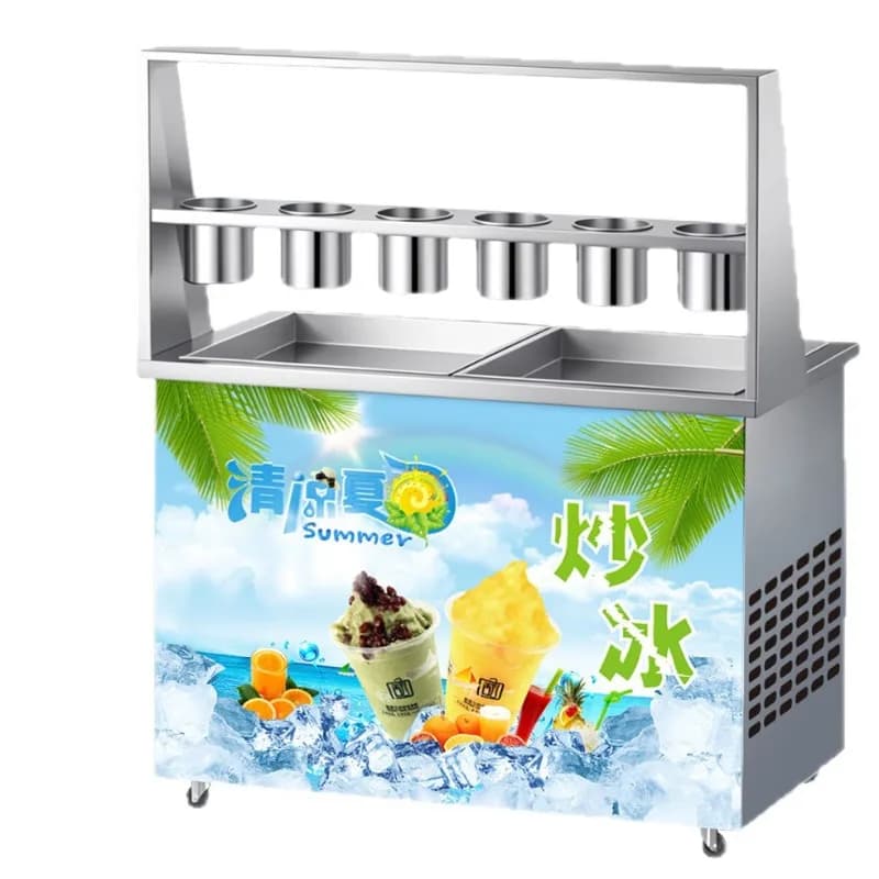 Commercial ice frying machine thick cutting yogurt machine night market ice cream frying machine stall fruit