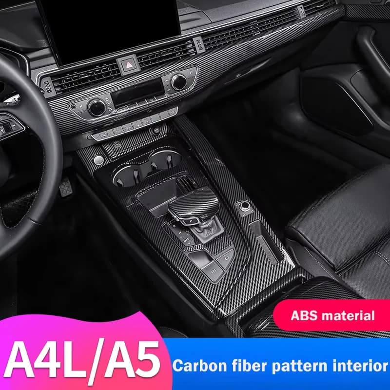 ABS Carbon Fiber Interior Modification of The Decorative Frame ,Central Control Gear Panel For Audi A4 A5 S4 S5 RS5 2017~2023