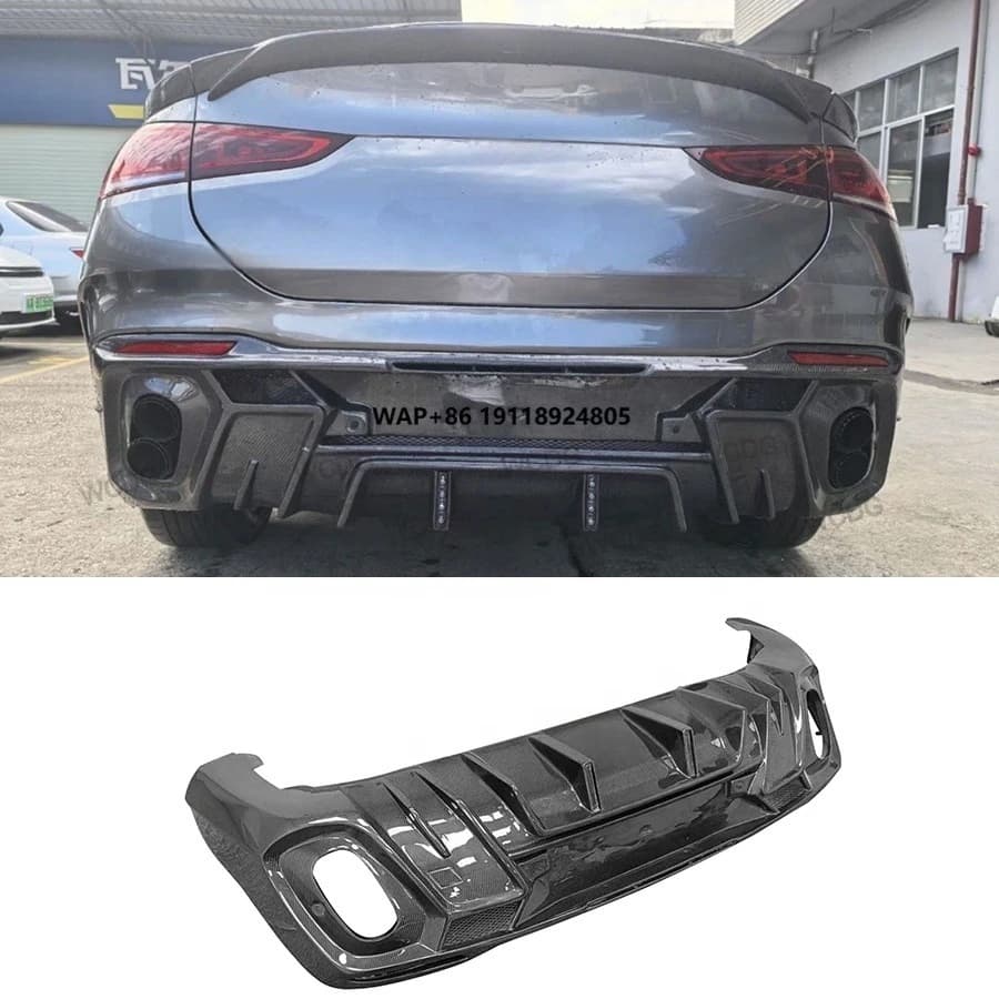 LD Style Carbon Fiber Rear Bumper Lip for  GLE53 GLE 63 Coupe 2020+ Upgraded Rear Diffuser Lip Spoiler Body Kits