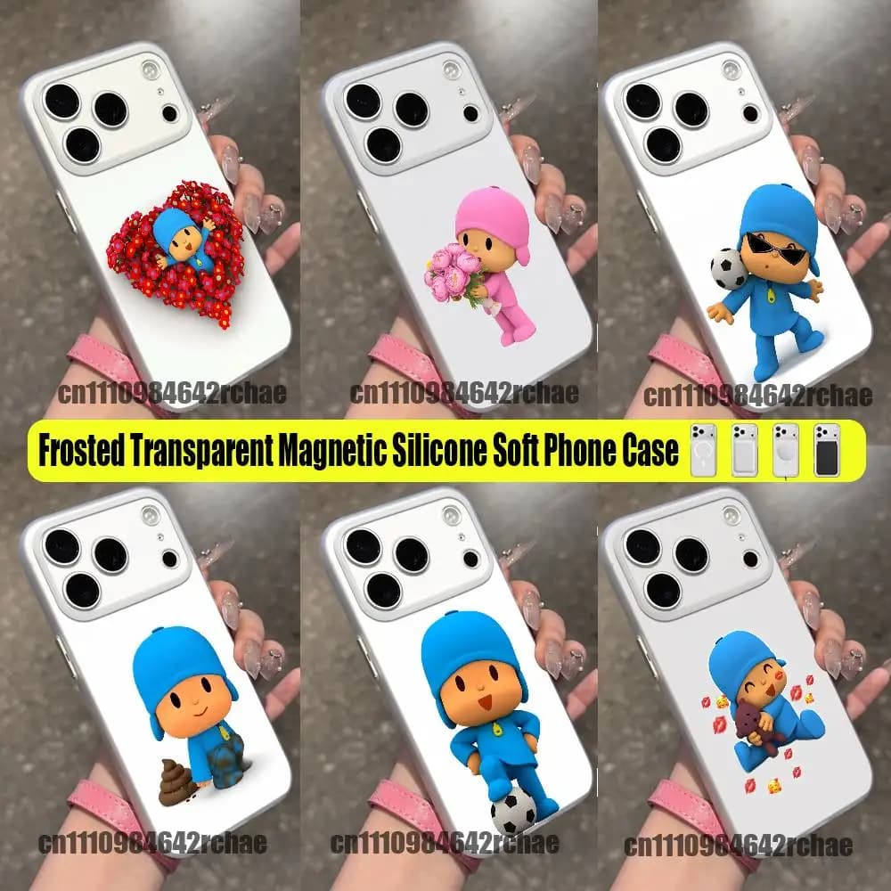 For Cartoon P-PocoyoS Meme Phone Case For iPhone 13,16,11,15,12,17,14,Plus,E,Air,Pro,Max,Mini For Magsafe Magnetic Clear