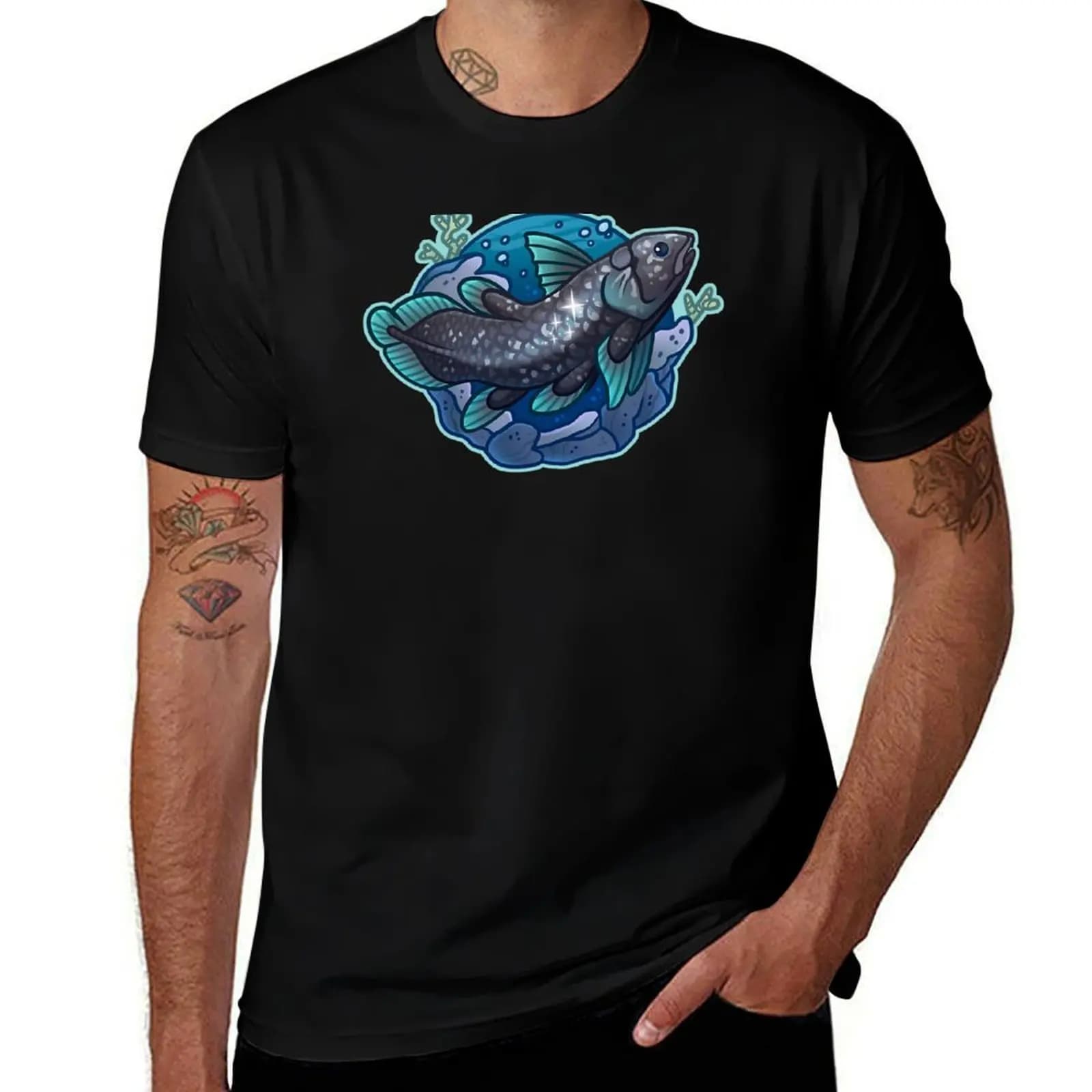Coelacanth T-Shirt Running Gym Short Sleeve Sports Tee
