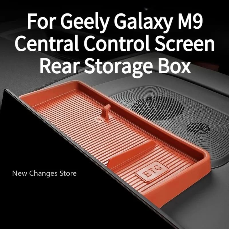 For Geely Galaxy M9 2025 2026 Central Control Screen Rear Storage Silicone Box Automotive Interior Accessories