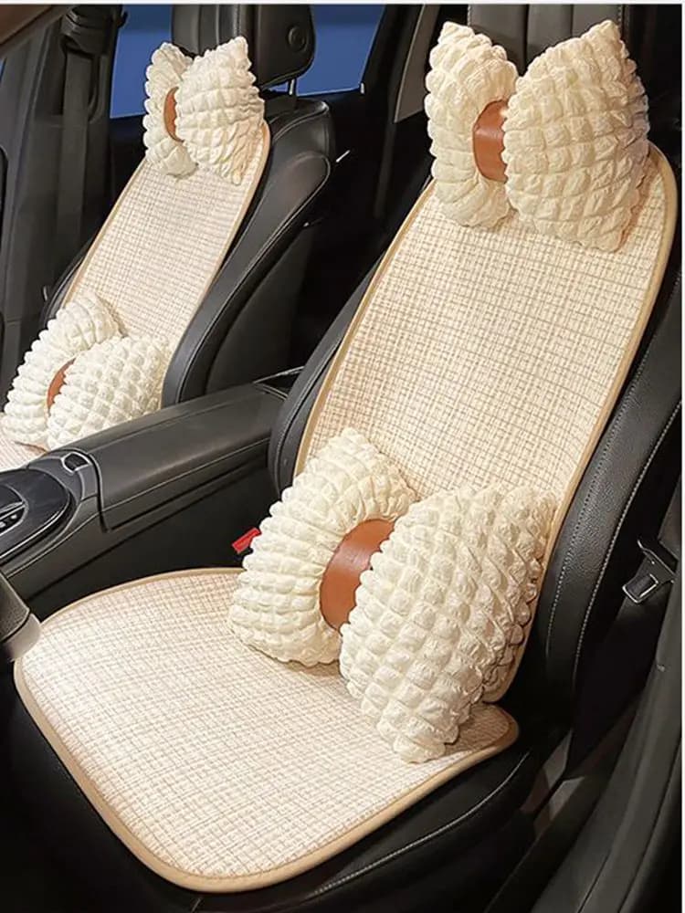 New  Four Seasons Universal Seat Cushion Cartoon Cotton Flax Protective  Car Seat Cushion Fashion