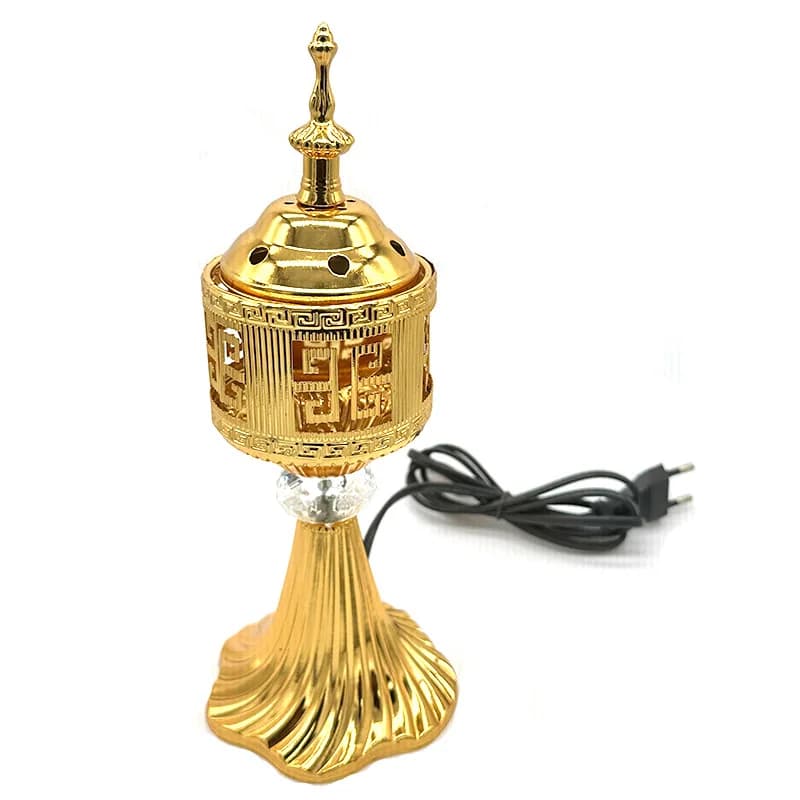Electric Arabian Incense Burner, Metal Indoor Home Middle Eastern Bakhoor Burner