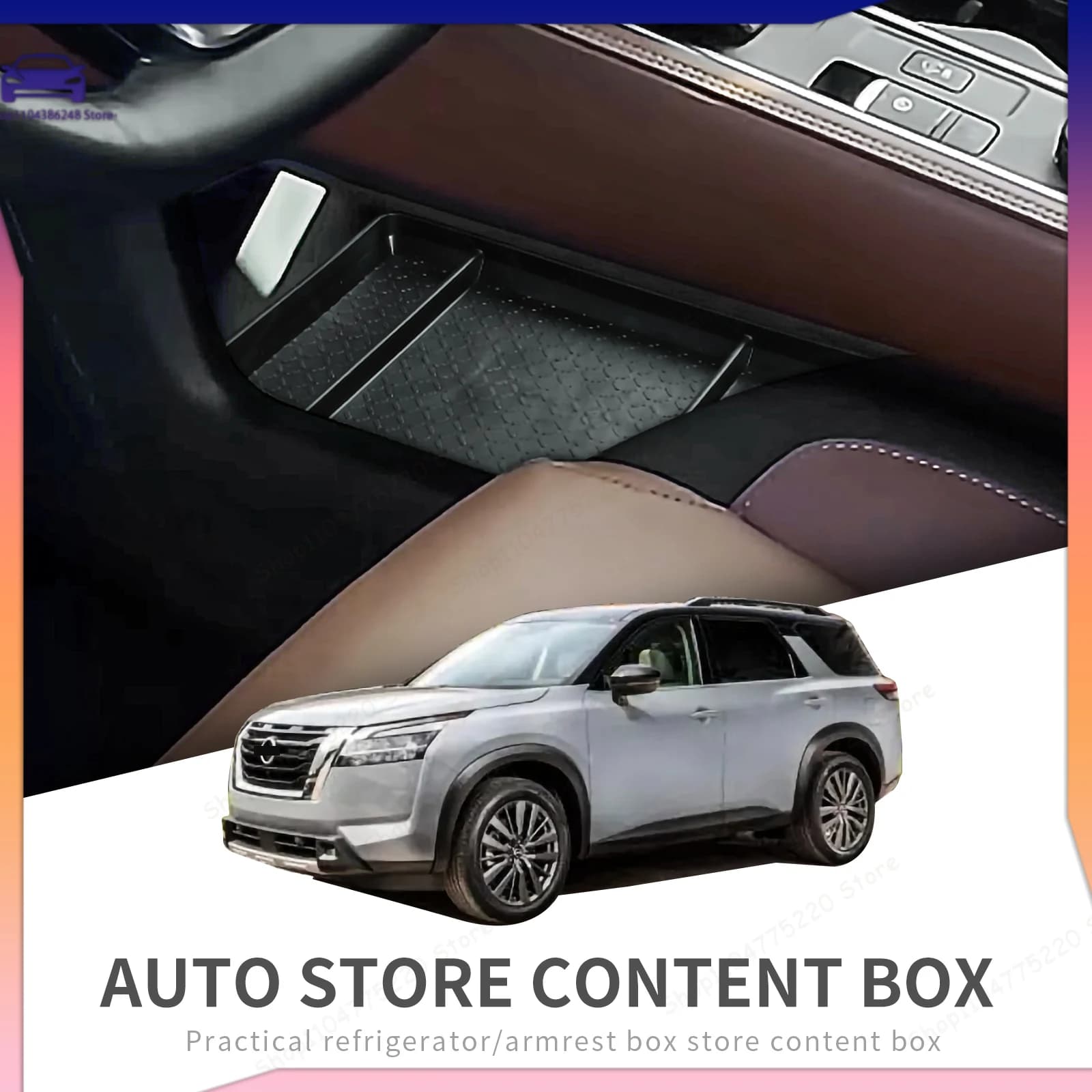 Car Center Console Storage Box for Nissan Pathfinder 2023 2024 Central Tray Organizer Interior Accessories Tidying TPE