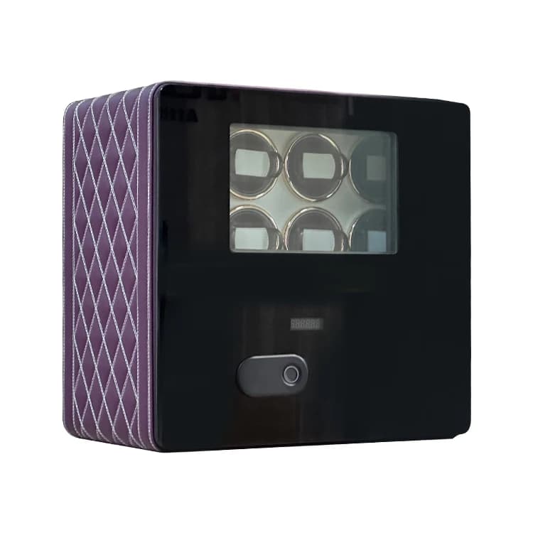 Original Factory Microfiber Leather 8 Watch Winders Digital Fingerprint Combination Lock Watch Deposit Safe Box