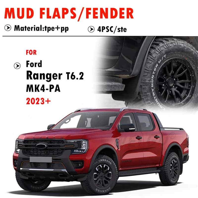 For Ford Ranger T6.2 Mudguard Fender Mud Flaps Guard Splash Mudflaps Car Accessories Front Rear 4pcs 2023 2024 2025 2026+