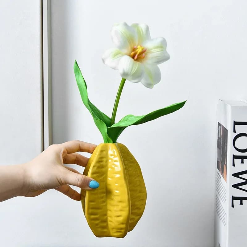 Nordic Style Star Fruit Shape Flower Arrangement Creative Art Hydroponic Vase Ornament Decoration