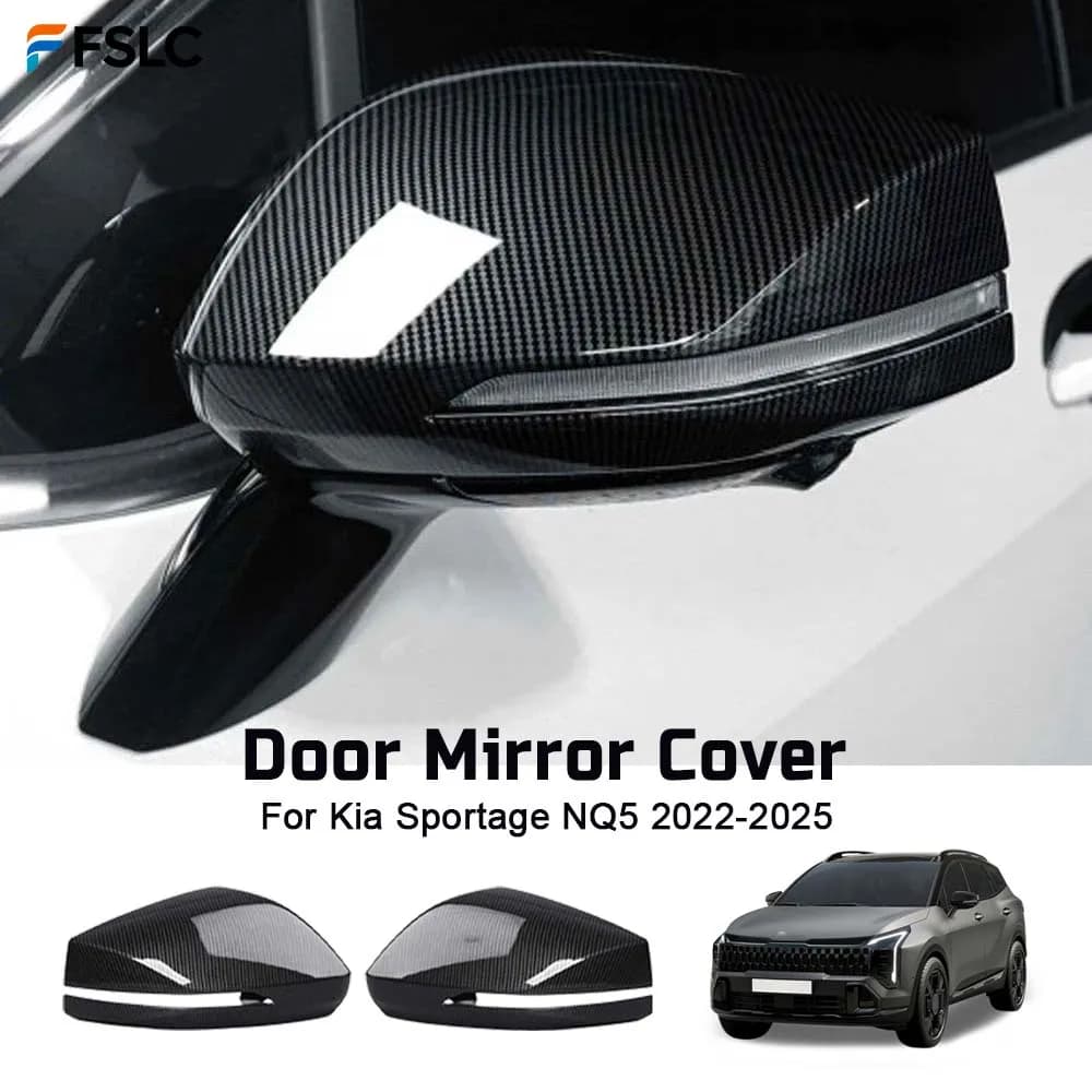 ⭐Genuine⭐ Protective Cover Stickers Carbon Fiber Door Mirror Cover For Kia Sportage NQ5 2022-2025 Car Rearview Accessories