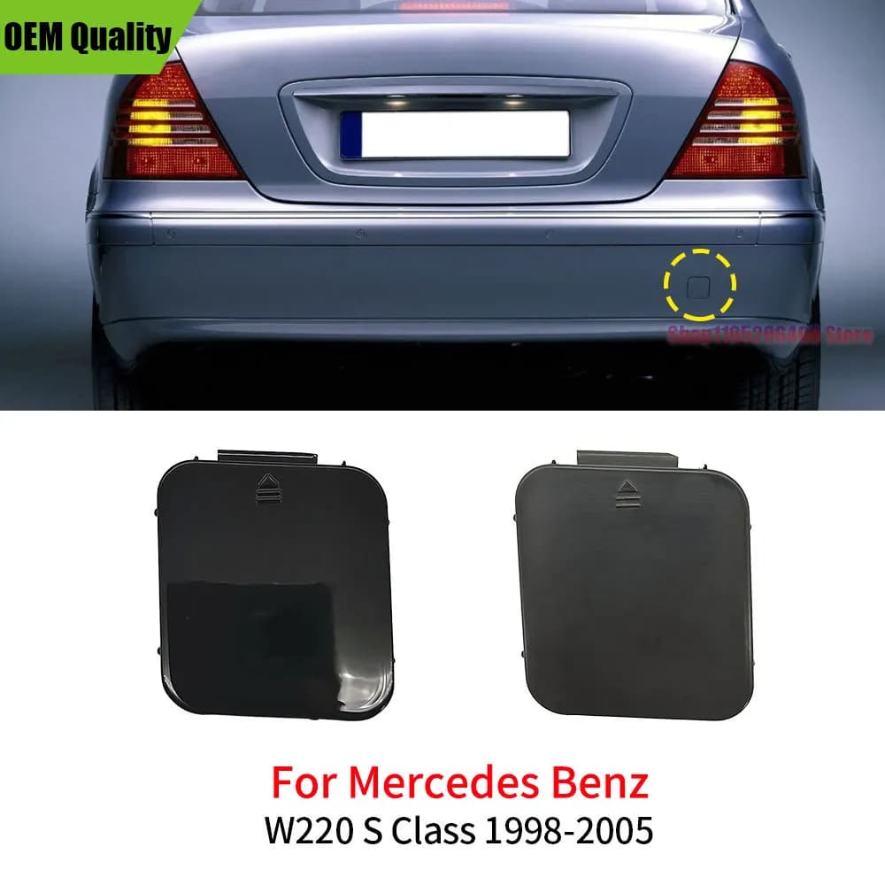 For Benz S Class 1998-2005 S300 S320 S350 S400 S500 S600 2208850423 For Mercedes W220 Car Rear Bumper Tow Hook Cover Cap Black