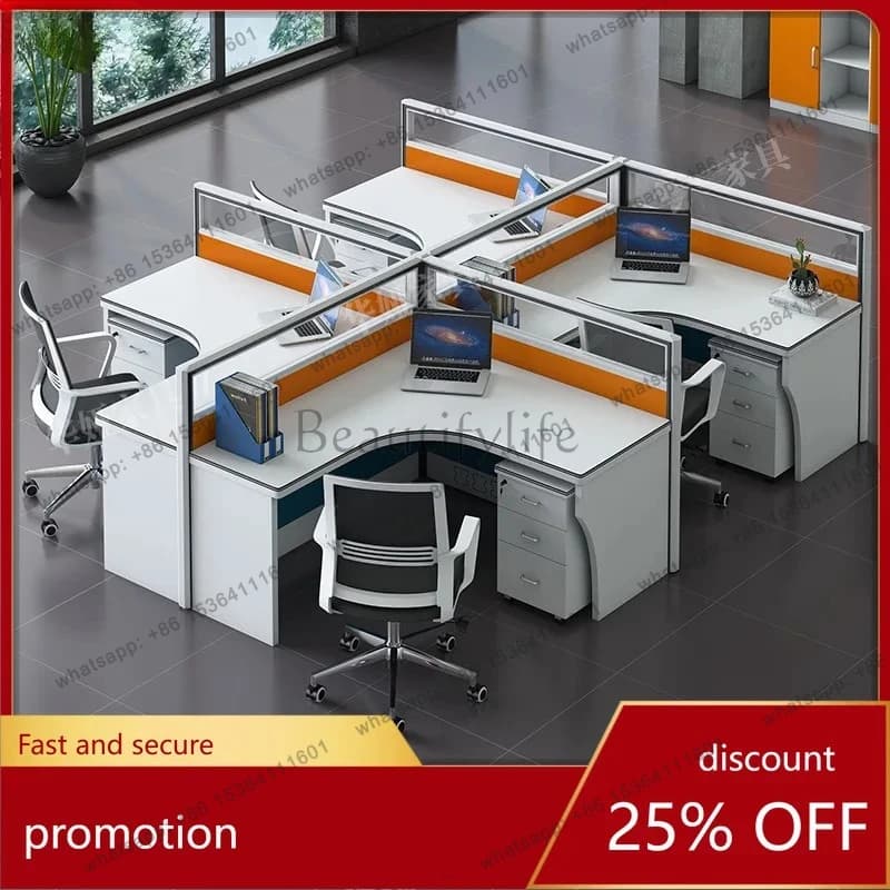 Simple Modern Staff Office Desk Office Straight Desk Chair Set Computer Desk