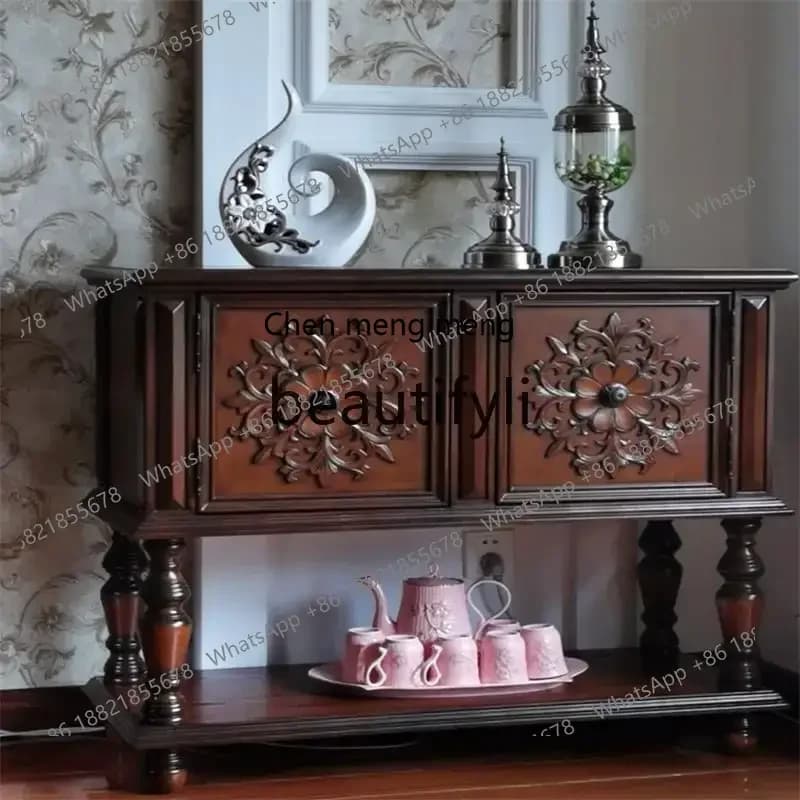 zqxAmerican entrance table European side cabinet Living room entrance decorative cabinet side cabinet retro