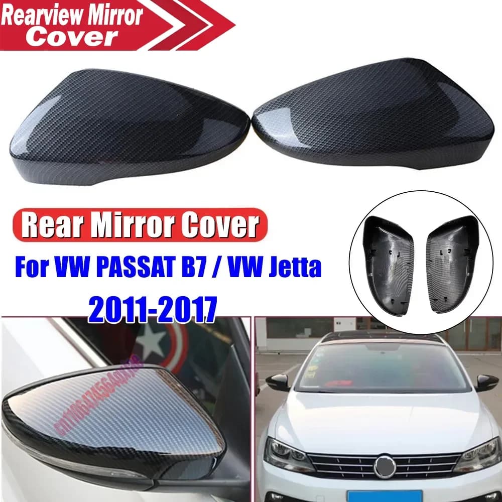 For Volkswagen For VW Jetta Passat B7 2011-2017 2011-2014 ABS Car Side Mirror Cover Wing Cap Exterior Door Trim Replacement