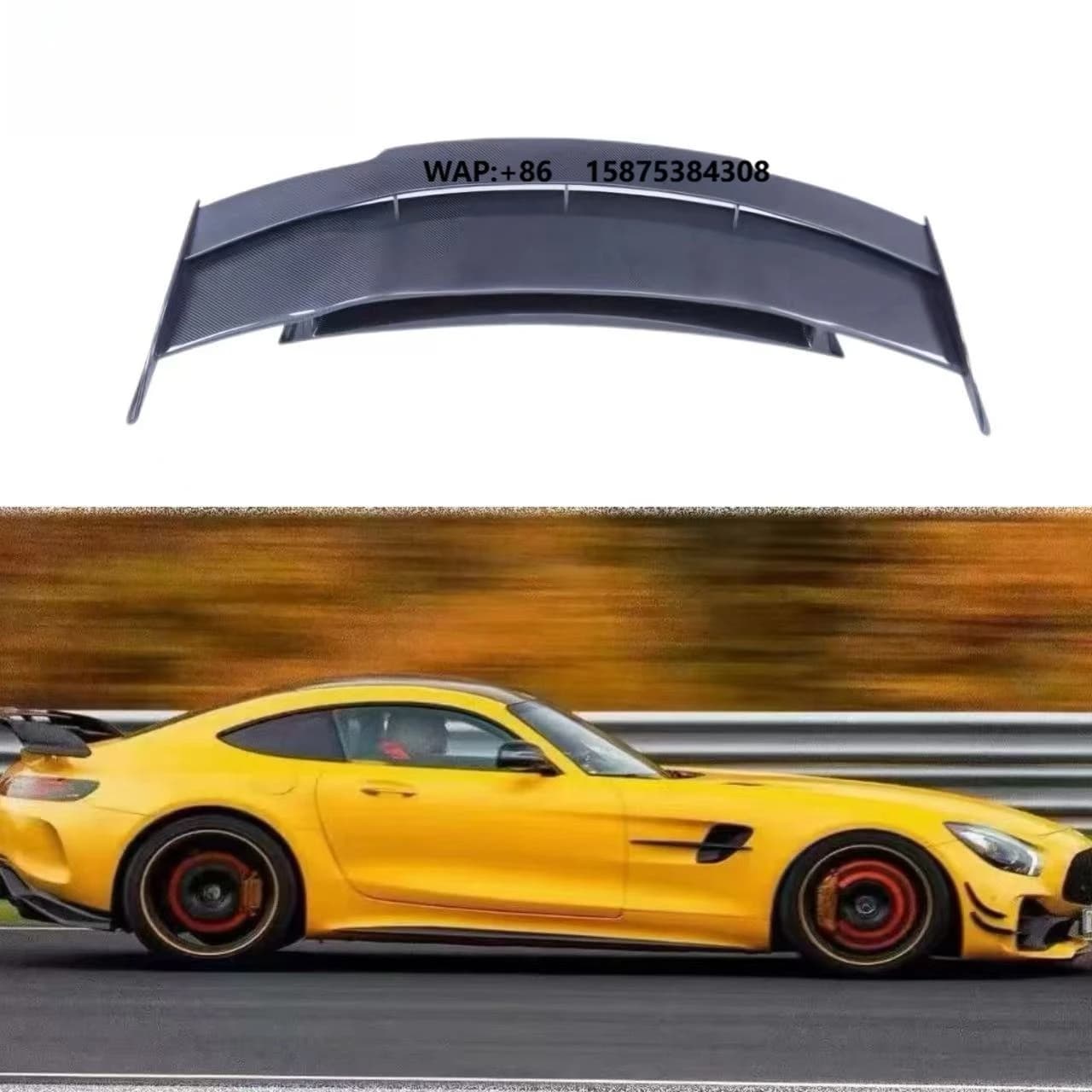 BS Style Carbon Fiber Rear Spoiler Wing for  GT GTS GTR Rear Tail Body Kit Retrofit Accessories