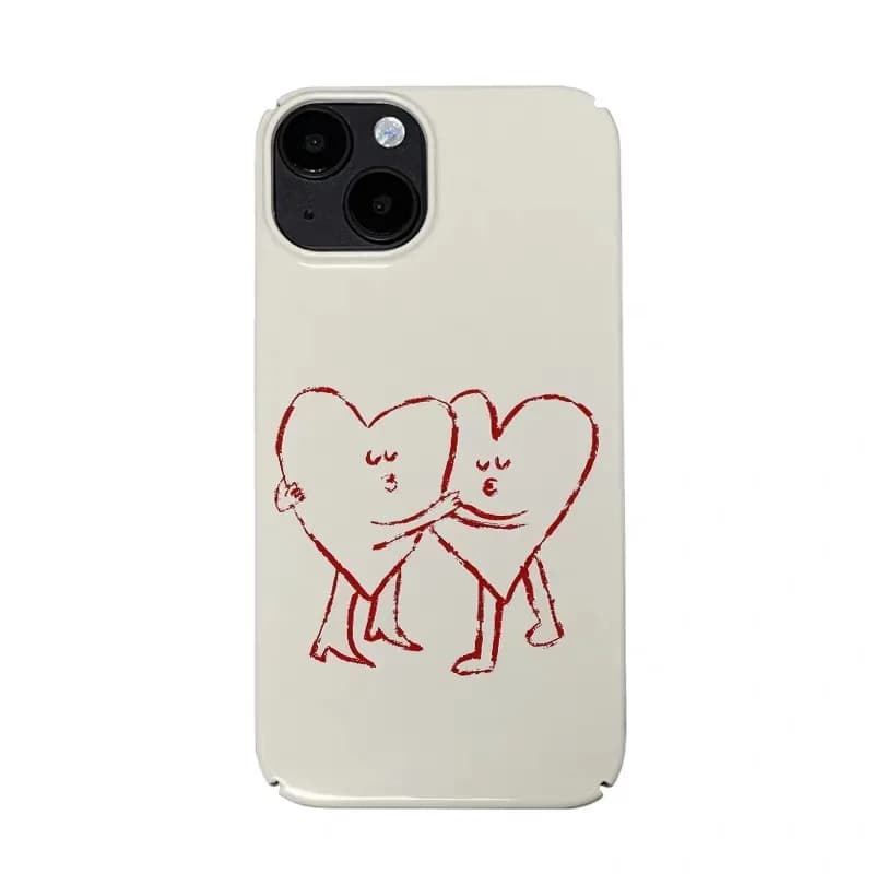 Red Line Love Painting Art Phone Case for IPHONE 17 Air 16E 15 PROMAX 14 Plus 13 12 MINI 11 PRO 16Plus XR XS Acrylic Phone Cover